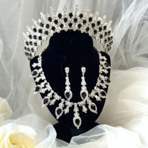 Black Zirconia Tiara Set