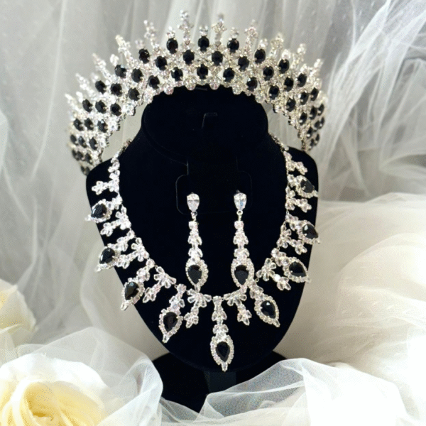 Black Zirconia Tiara Set