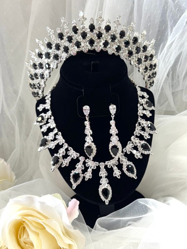 Black Zirconia Tiara Set - Imagen 5
