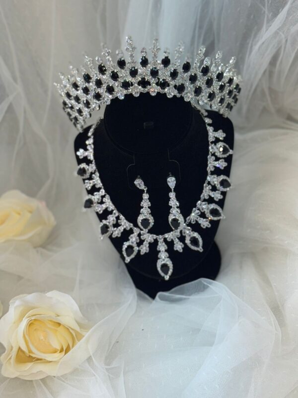 Black Zirconia Tiara Set - Imagen 3