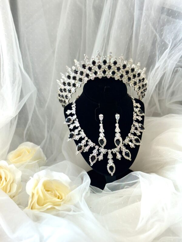 Black Zirconia Tiara Set - Imagen 4