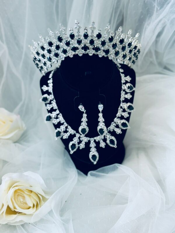 Black Zirconia Tiara Set - Imagen 2