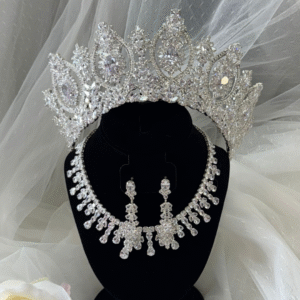 Zirconia Silver Tiara Set