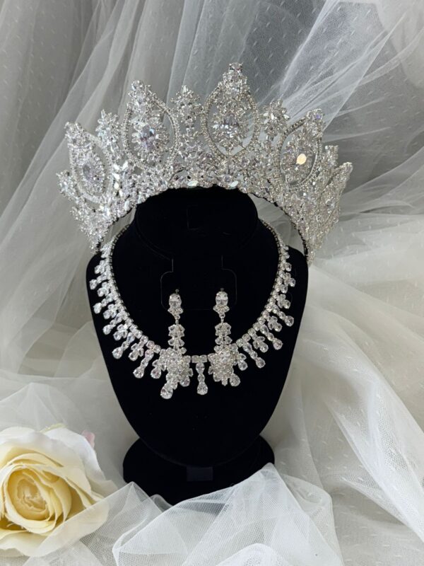 Zirconia Silver Tiara Set - Imagen 3