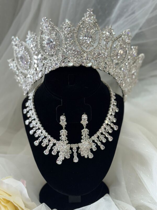 Zirconia Silver Tiara Set - Imagen 5